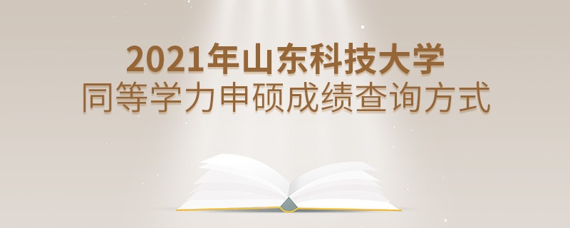山東科技大學同等學力申碩成績可通過什么方式查詢？