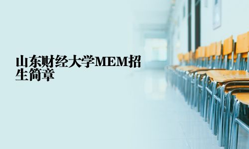 山東財(cái)經(jīng)大學(xué)MEM招生簡(jiǎn)章