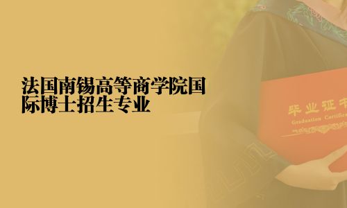 法國南錫高等商學院國際博士招生專業