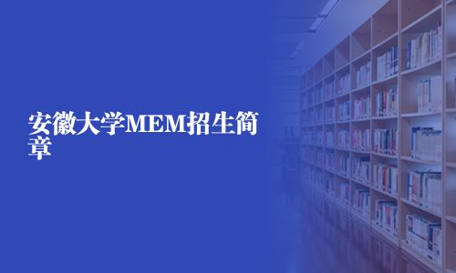 安徽大學(xué)MEM招生簡(jiǎn)章