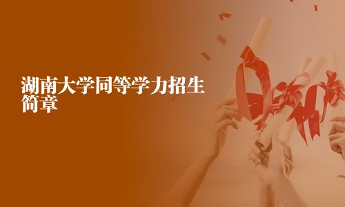 湖南大學同等學力招生簡章