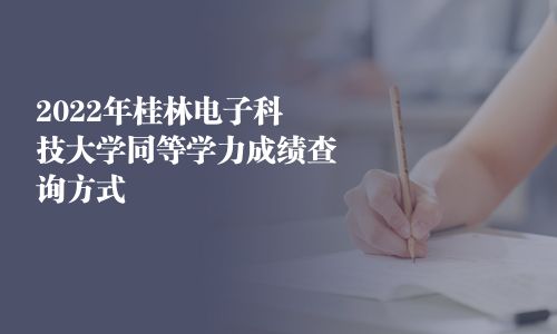 2025年桂林電子科技大學(xué)同等學(xué)力成績(jī)查詢(xún)方式