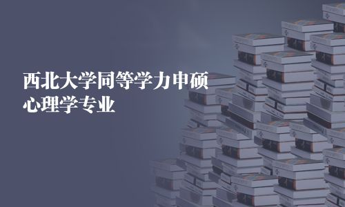 西北大學(xué)同等學(xué)力申碩心理學(xué)專業(yè)