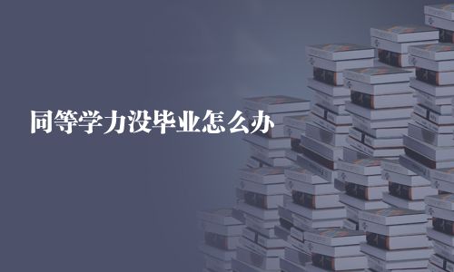 同等學力沒畢業怎么辦